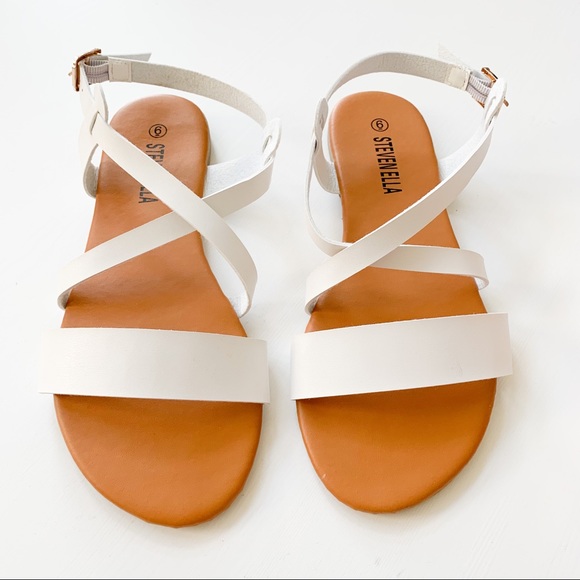 Steven Ella White Cross-Strap Sanda B16509 - Picture 4 of 7